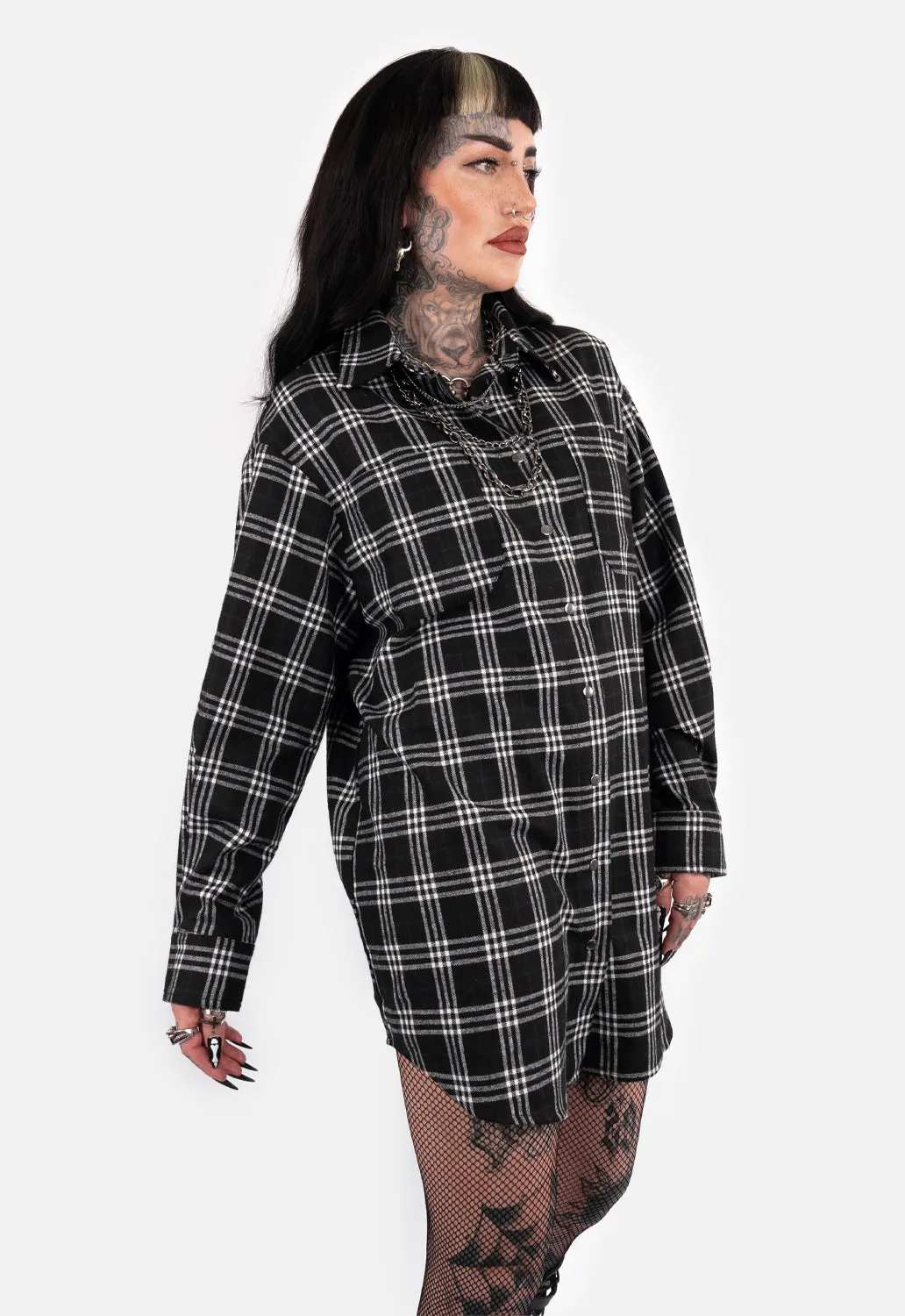 Brigid Check Shirt Mini Dress sold by Damaged Society product image thumbnail 5