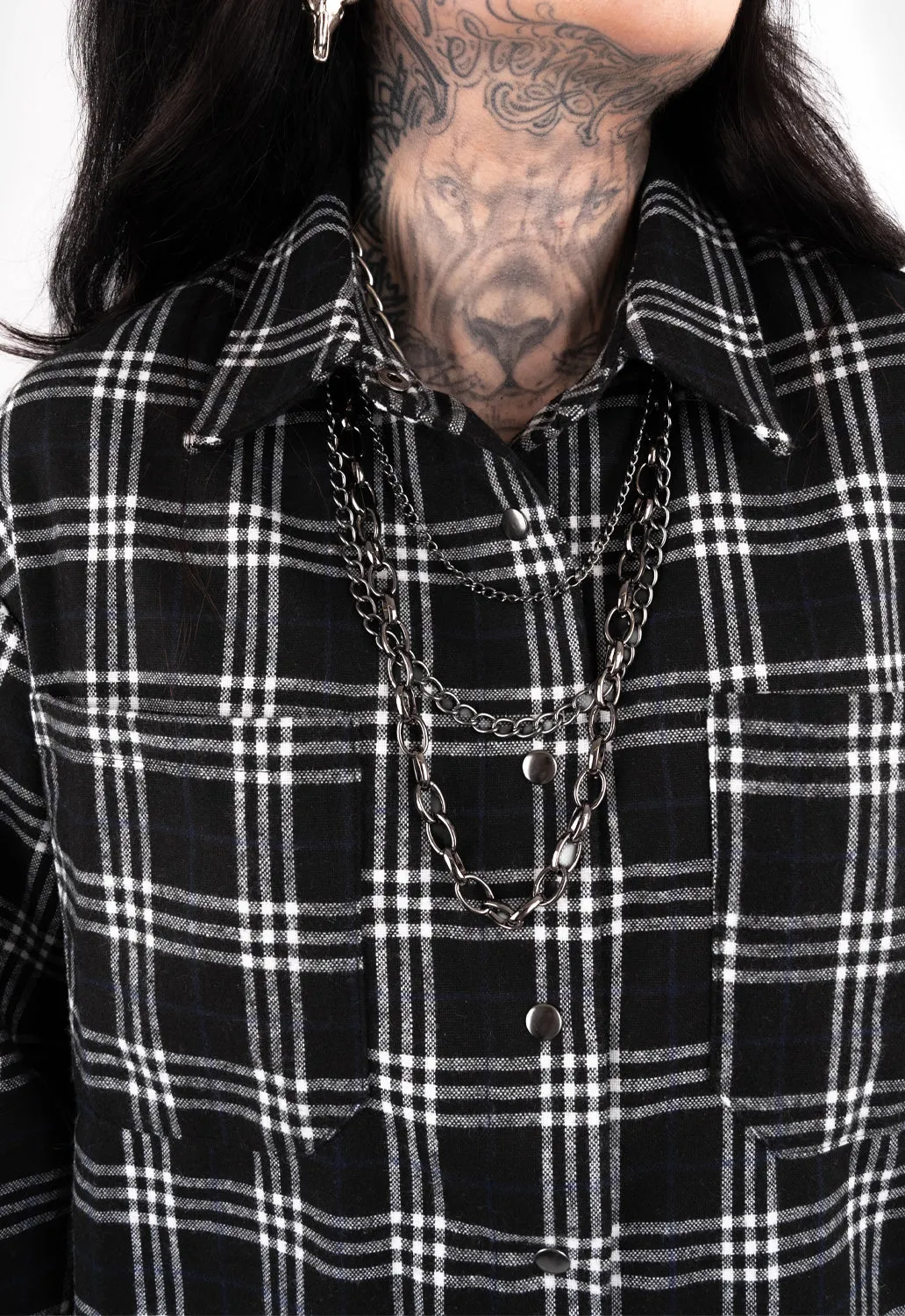 Brigid Check Shirt Mini Dress sold by Damaged Society product image thumbnail 3