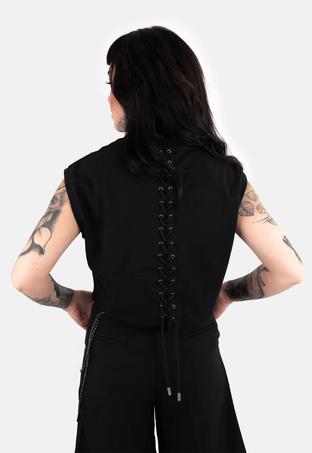 Althea Lace Up Muscle Tank Top sold by Damaged Society product image thumbnail 2