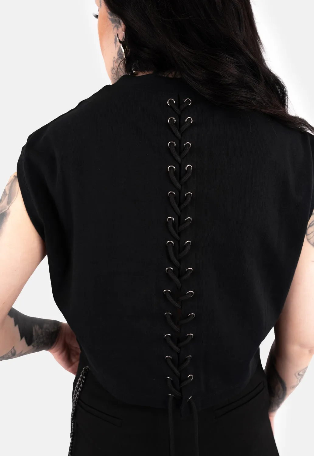 Althea Lace Up Muscle Tank Top sold by Damaged Society product image thumbnail 5