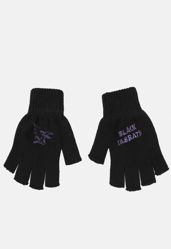 Logo & Devil Fingerless Gloves sold by Damaged Society