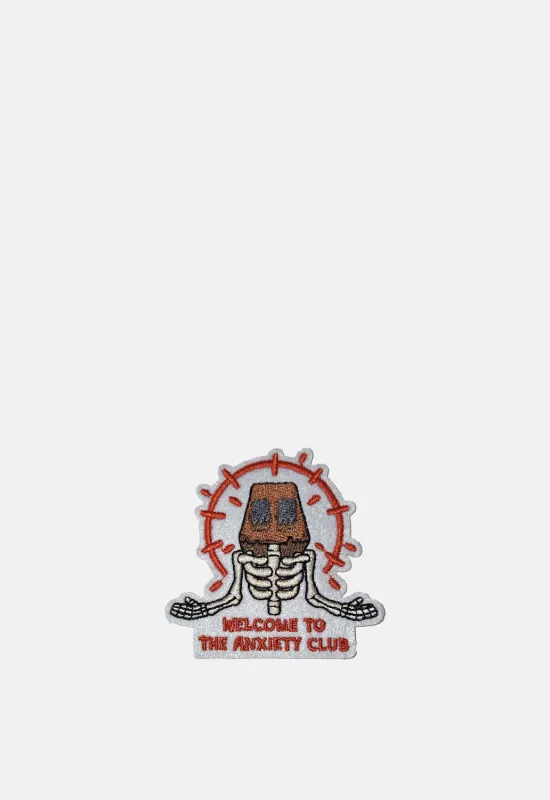 Anxiety Club Skelly Patch sold by Damaged Society