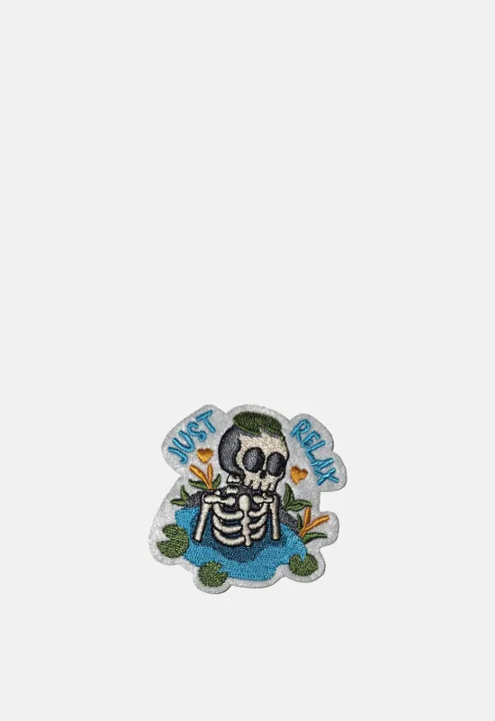 Just Relax Skelly Patch sold by Damaged Society