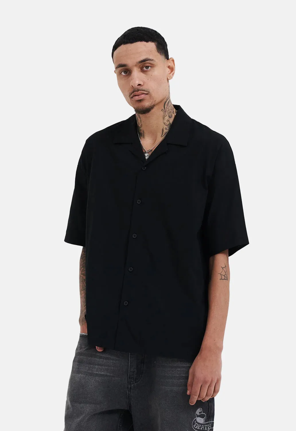 Snake & Skull Flame Camp Shirt sold by Damaged Society product image thumbnail 3