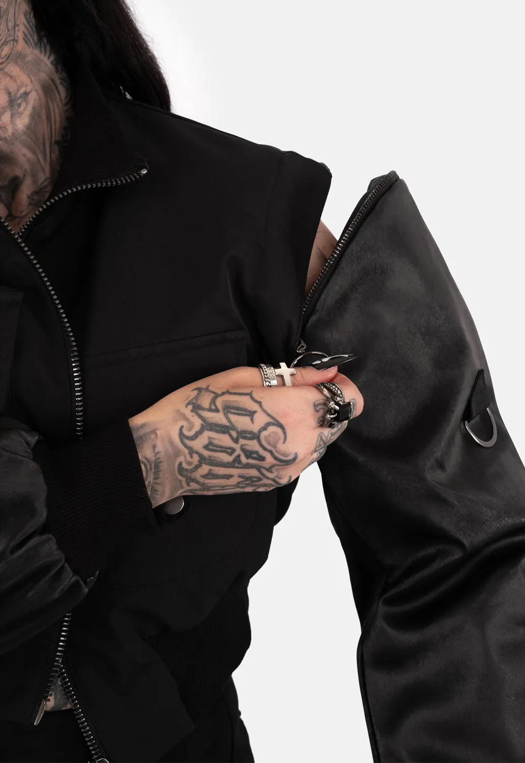 Shasta Cropped Bomber Jacket sold by Damaged Society product image thumbnail 5