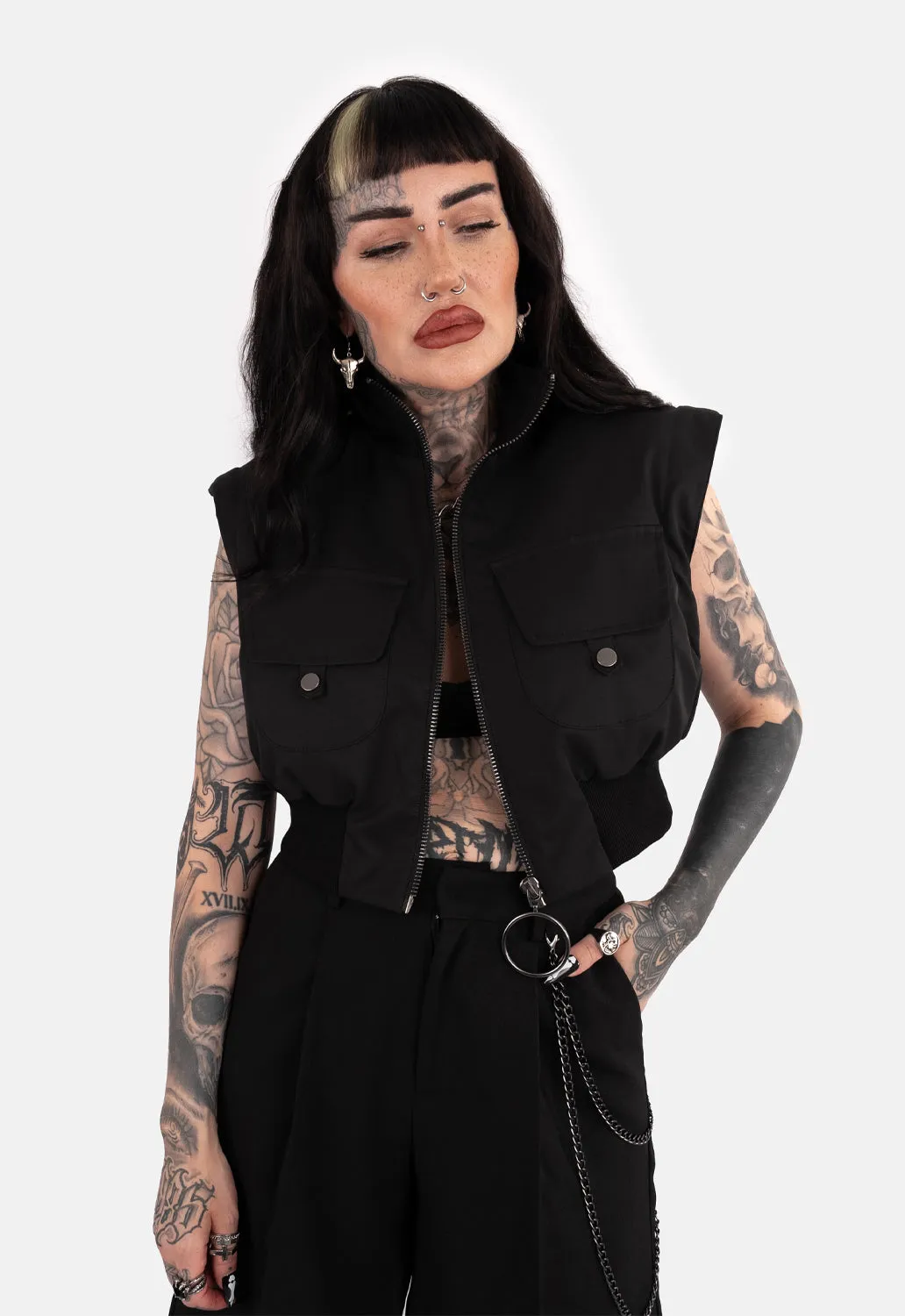 Shasta Cropped Bomber Jacket sold by Damaged Society product image thumbnail 2