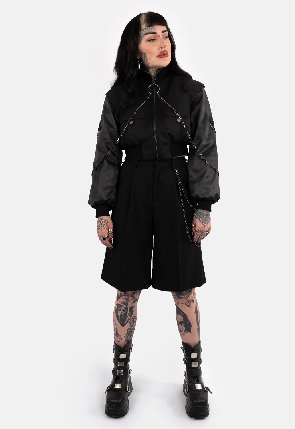 Shasta Cropped Bomber Jacket sold by Damaged Society product image thumbnail 3