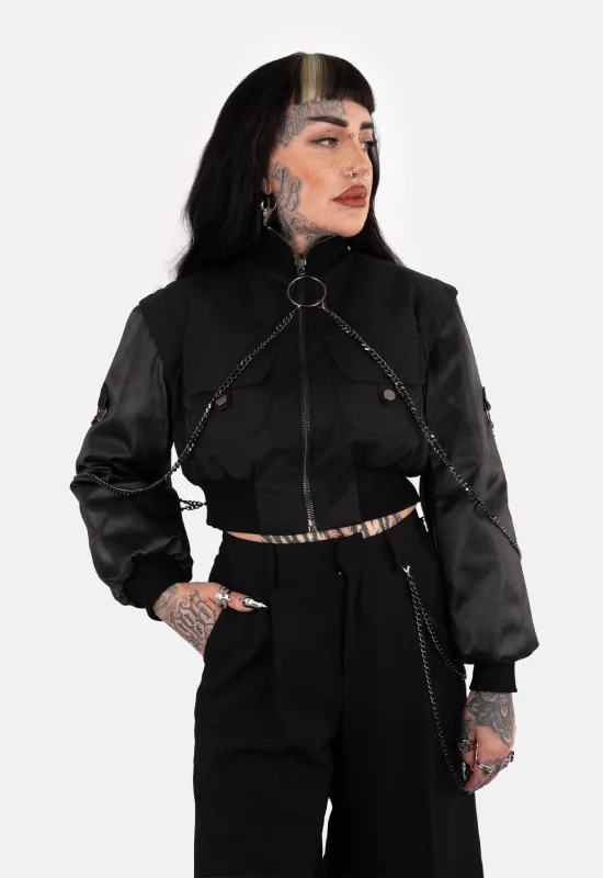 Shasta Cropped Bomber Jacket sold by Damaged Society
