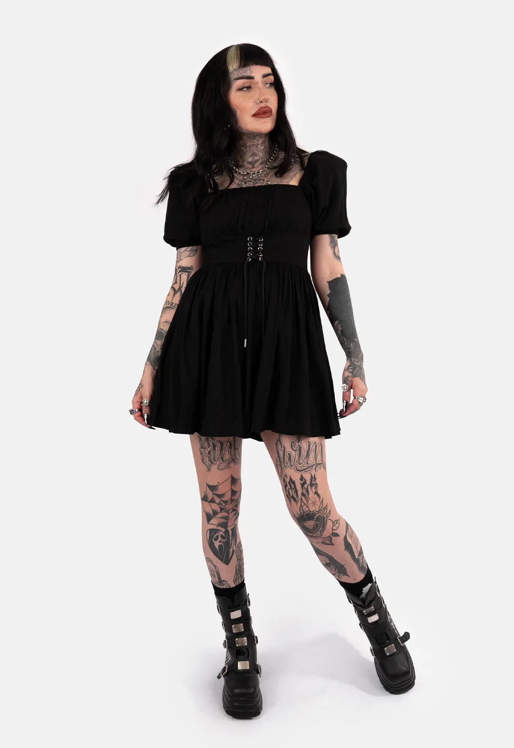 Rowan Lace Up Mini Dress sold by Damaged Society product image thumbnail 2