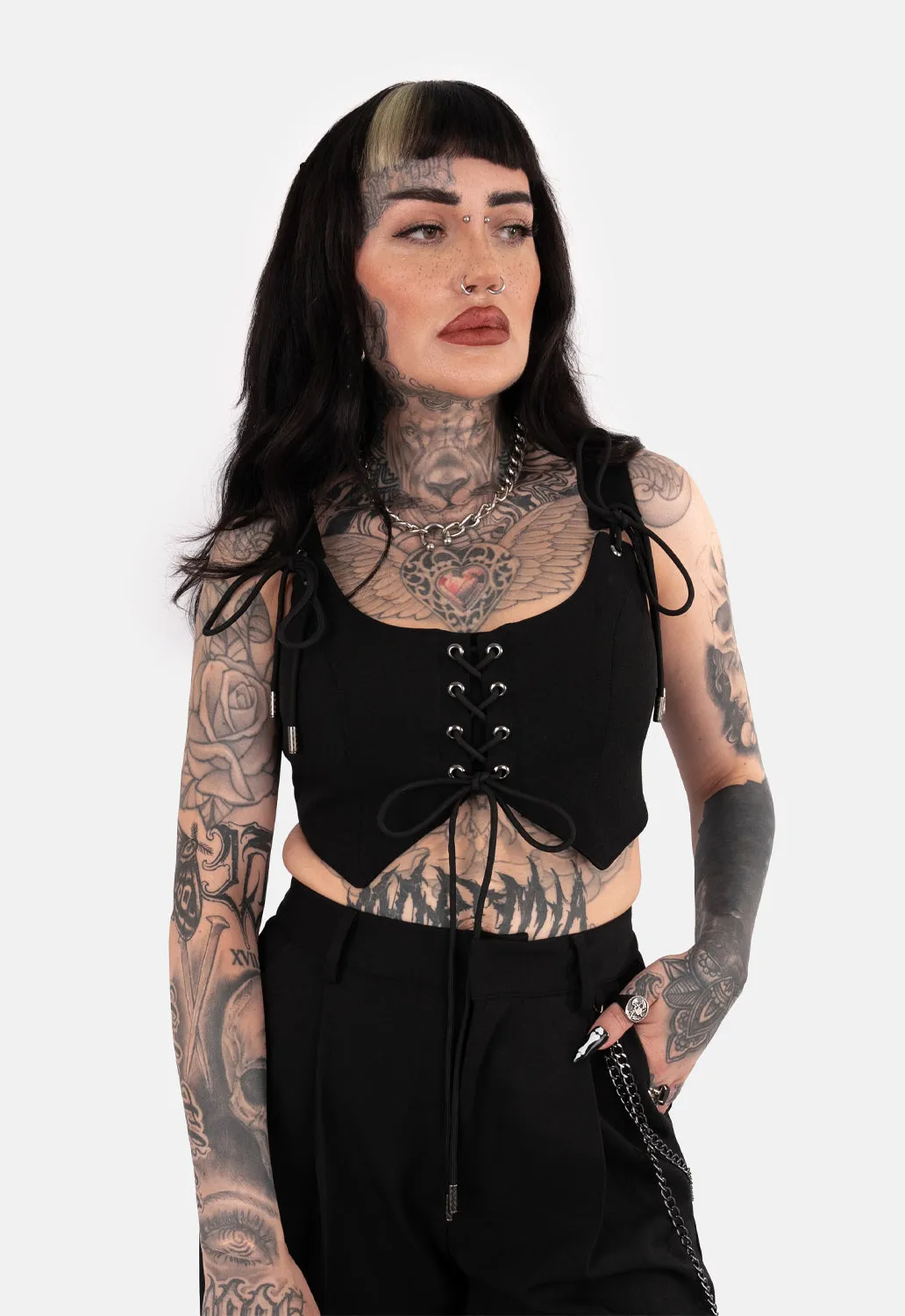 Nerissa Lace Up Corset Top sold by Damaged Society