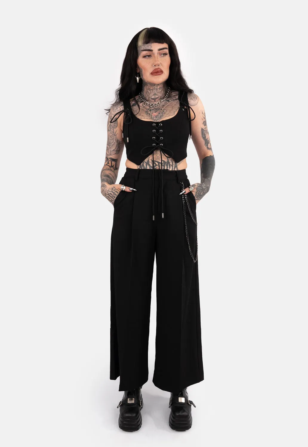 Nerissa Lace Up Corset Top sold by Damaged Society product image thumbnail 2