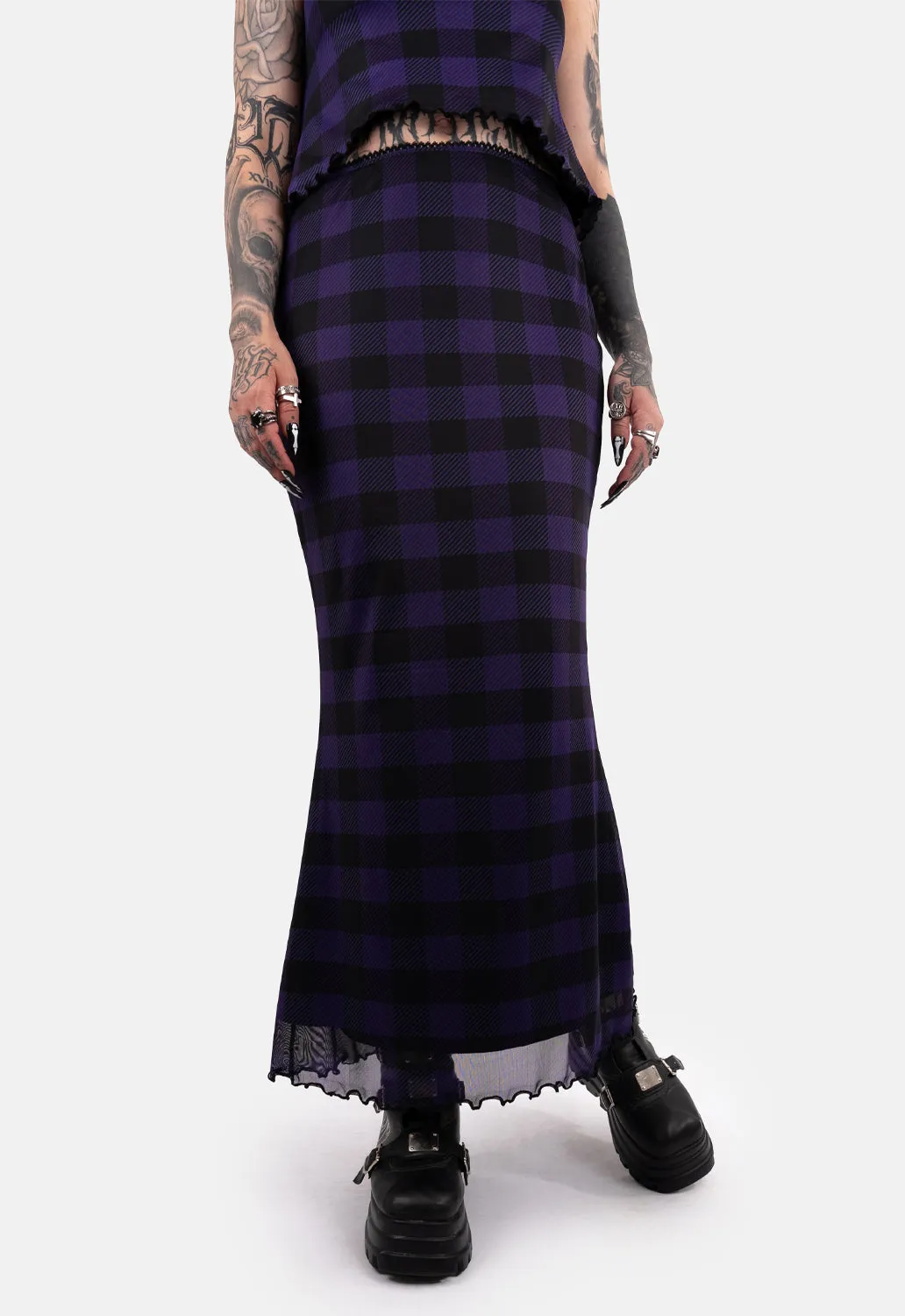 Endora Mesh Maxi Skirt sold by Damaged Society