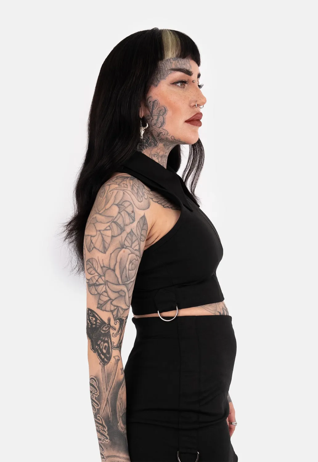 Corvus Zip Through Tank Top sold by Damaged Society product image thumbnail 4