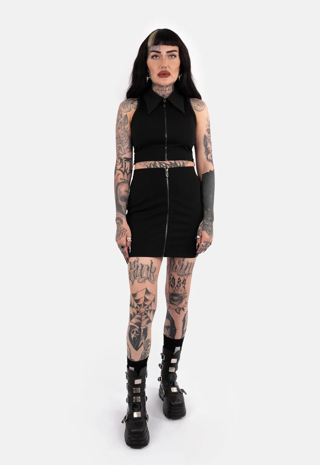 Corvus Zip Through Tank Top sold by Damaged Society product image thumbnail 2