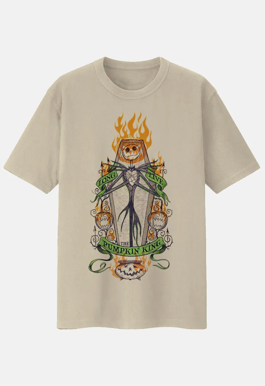 Orange Flame Pumpkin King T-Shirt sold by Damaged Society