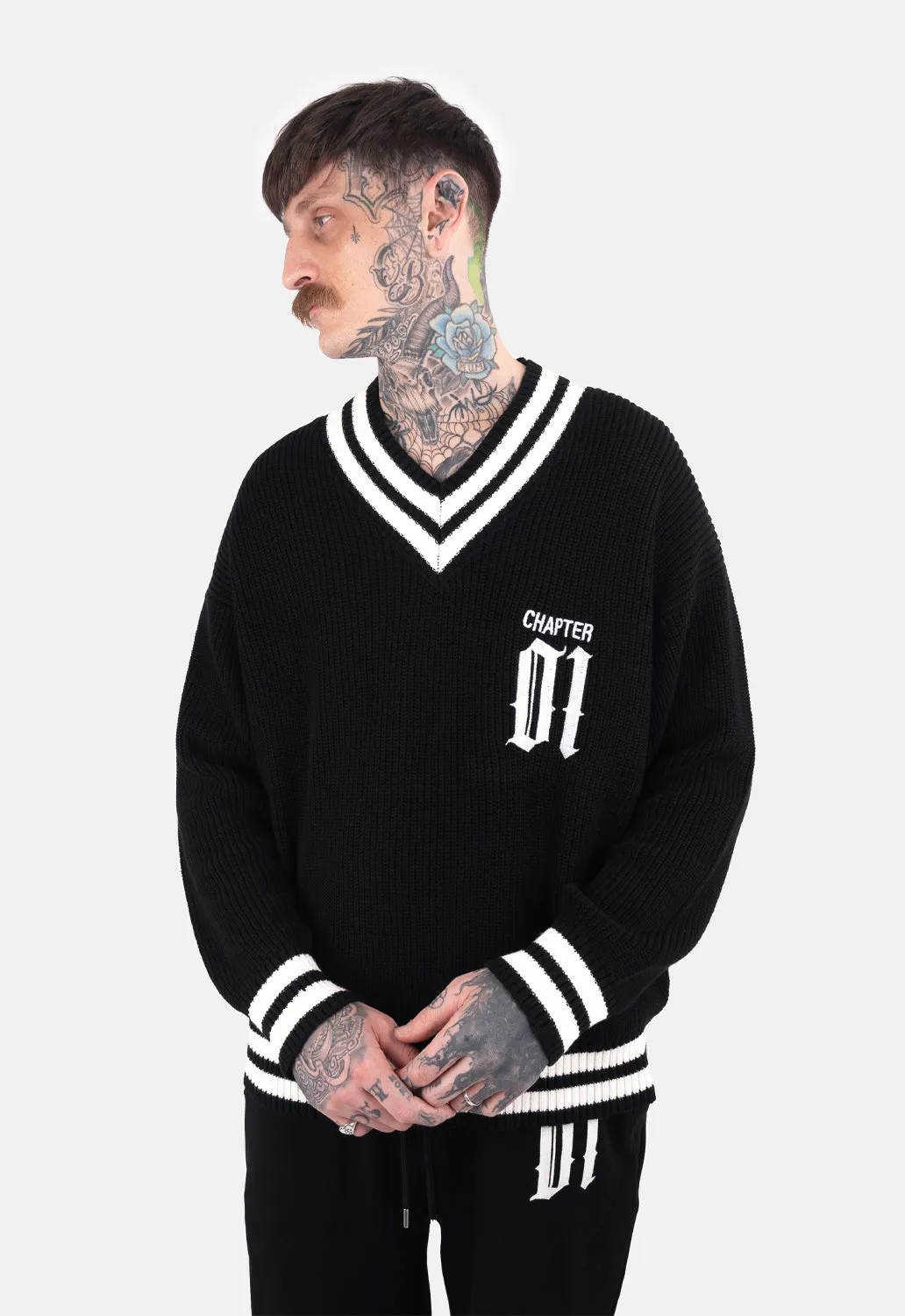 Greer V Neck Knit Jumper sold by Damaged Society