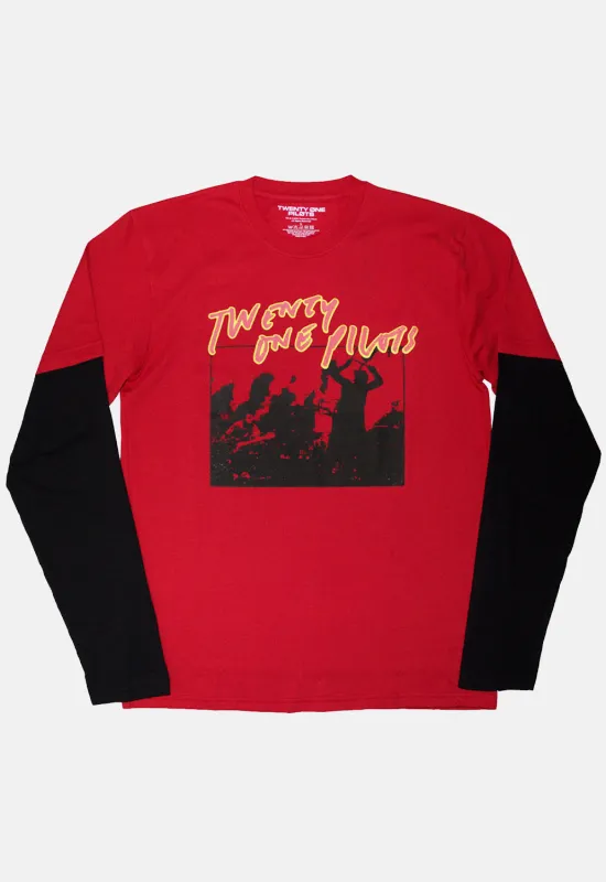 Live Scribble Layered Long Sleeved Top sold by Damaged Society