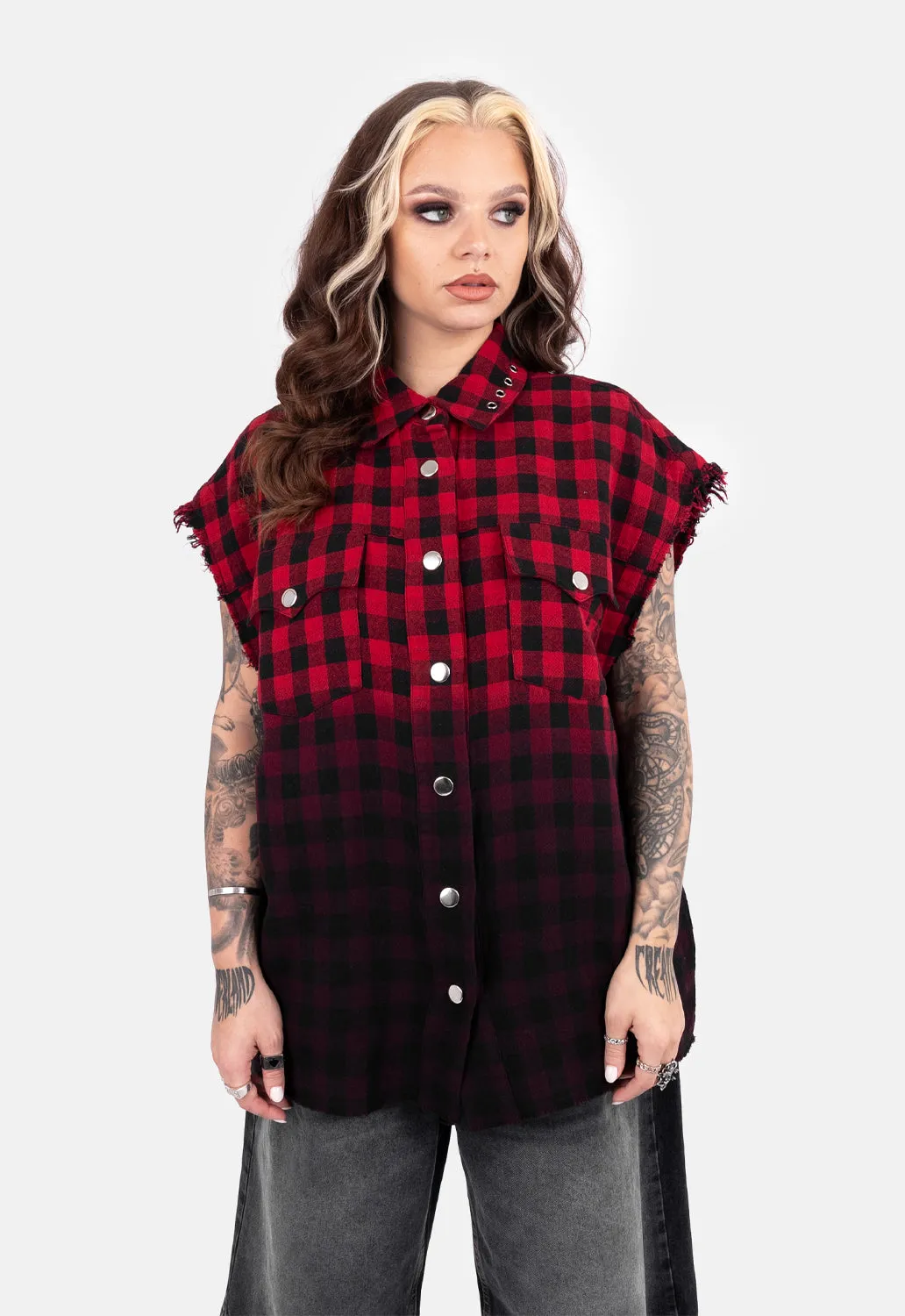 Roxy Oversized Dip Dye Vest sold by Damaged Society