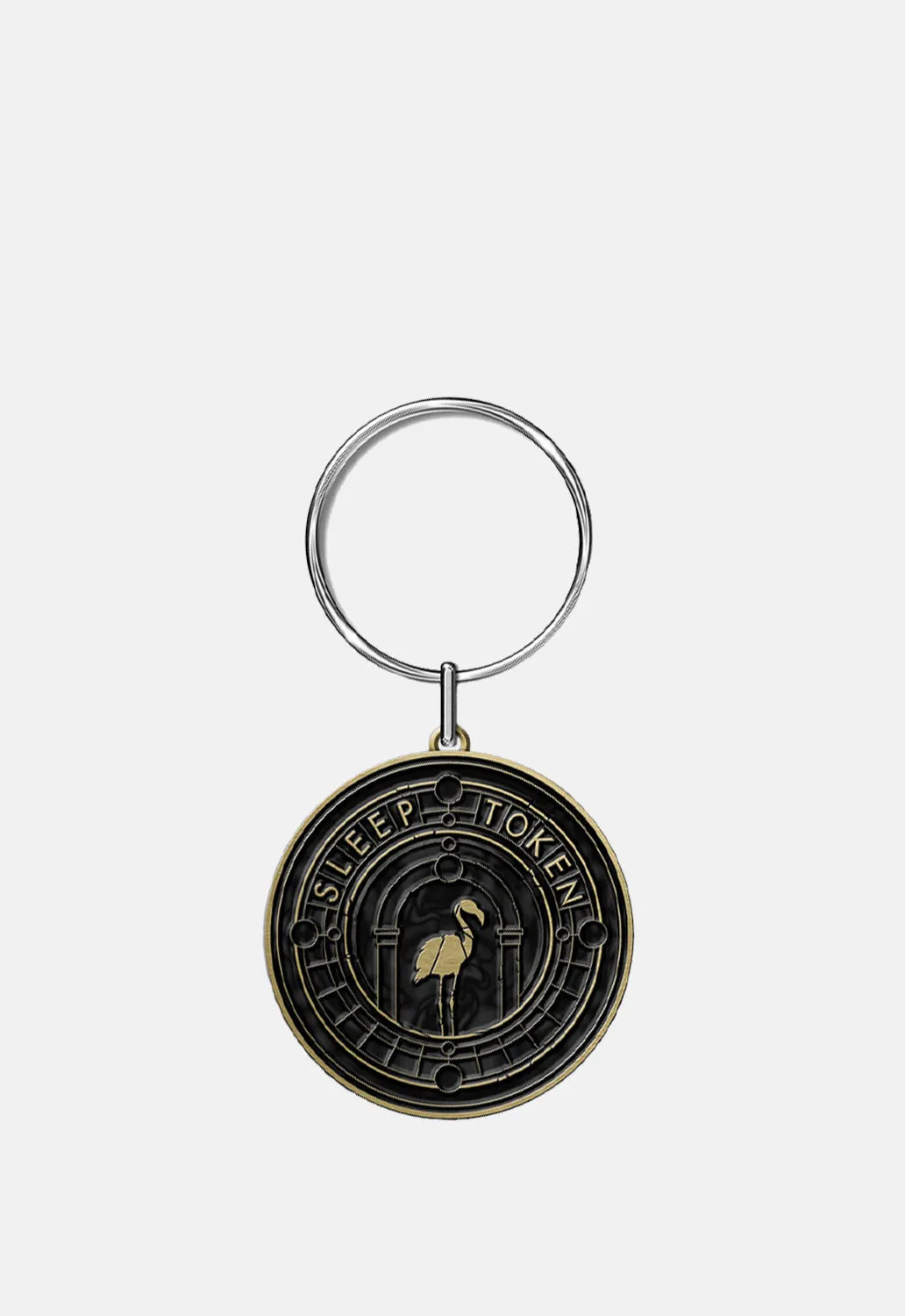 Even In Arcadia Crest Keyring sold by Damaged Society