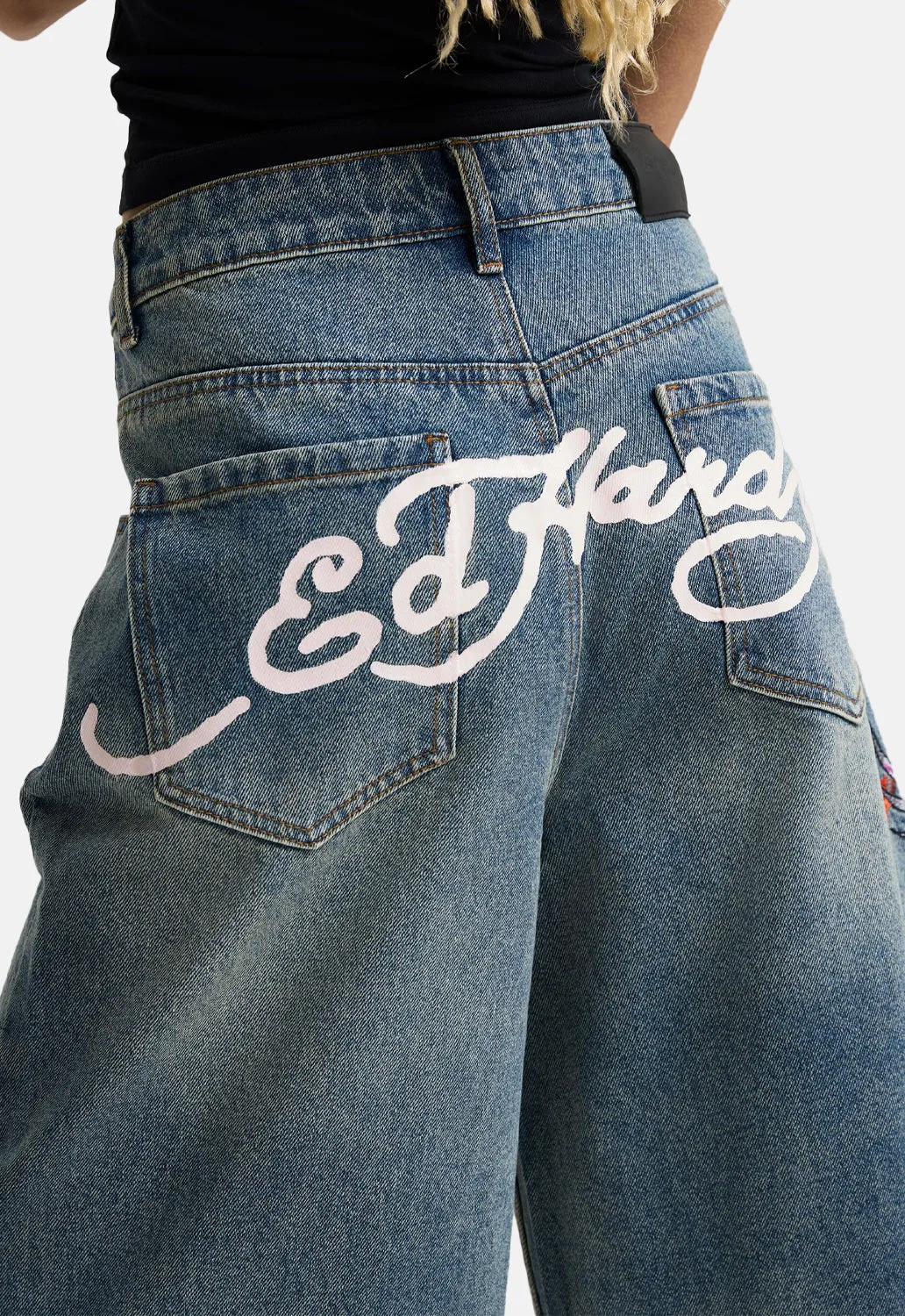 Rising Phoenix Embroidered Jorts sold by Damaged Society product image thumbnail 4