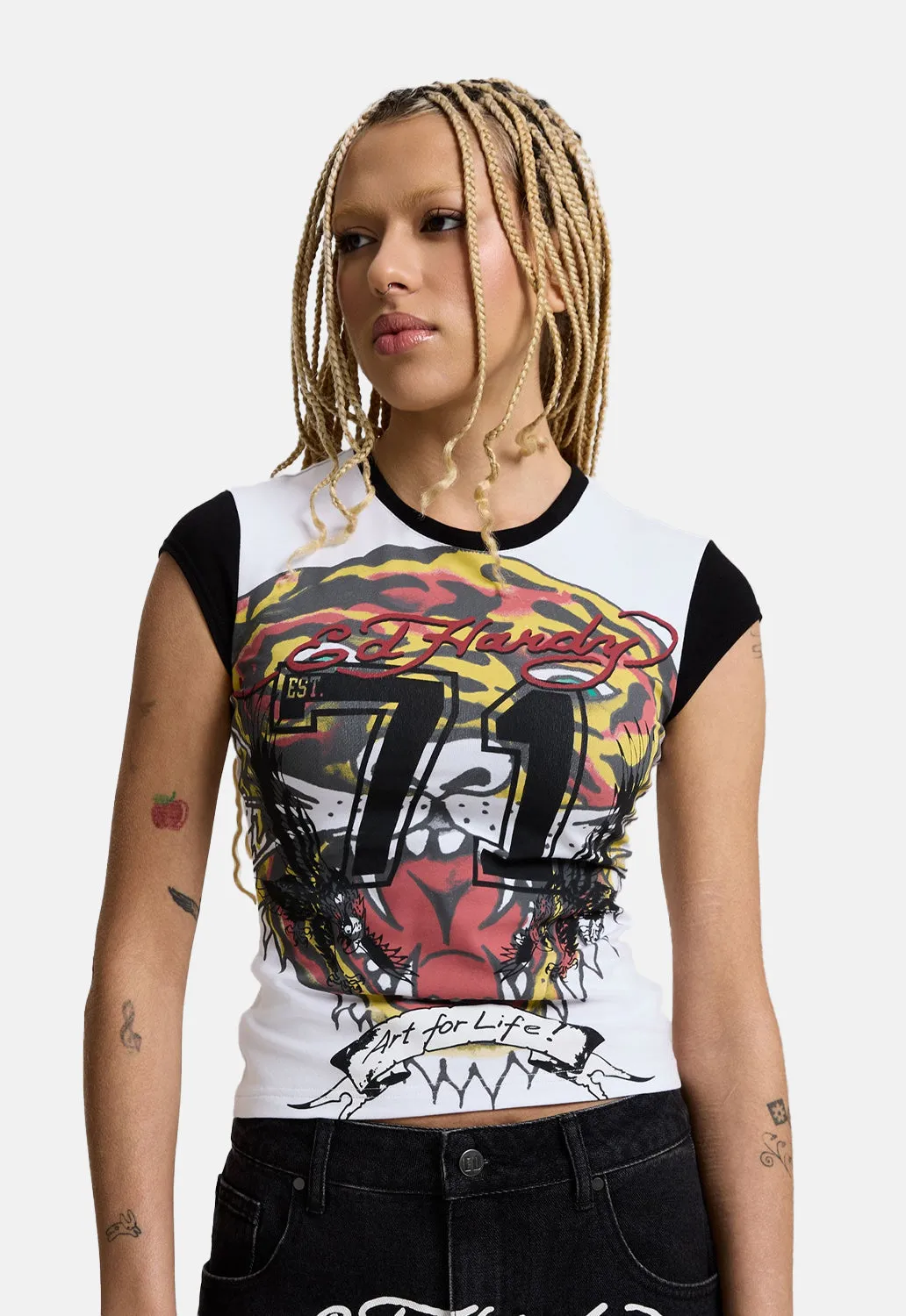 Roaring Tiger Ringer Tee sold by Damaged Society