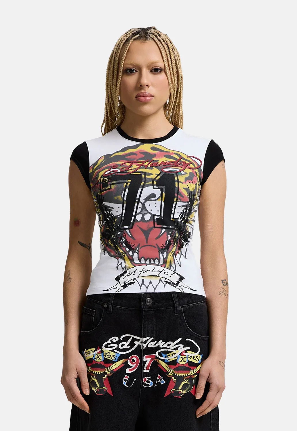Roaring Tiger Ringer Tee sold by Damaged Society product image thumbnail 2