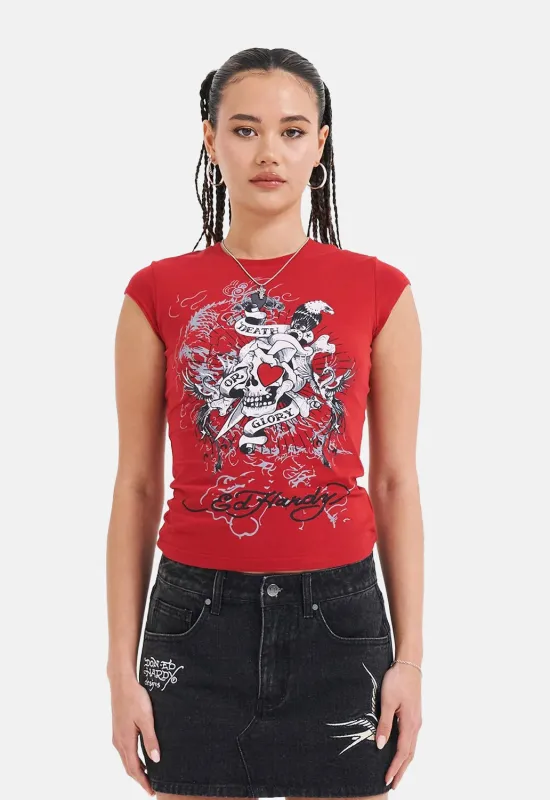Death Or Glory Cap Sleeve Tee made by Ed Hardy