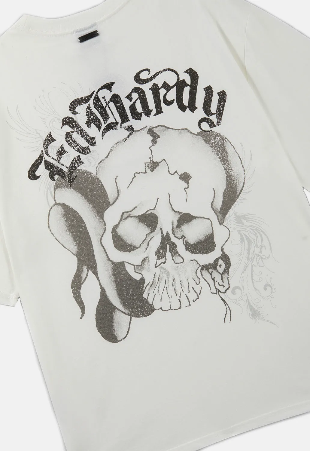 Faded Gothic Skull Relaxed T-Shirt sold by Damaged Society product image thumbnail 3