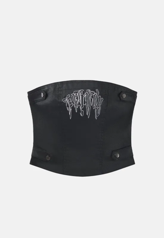 Strapless Fitted Denim Corset made by Ed Hardy