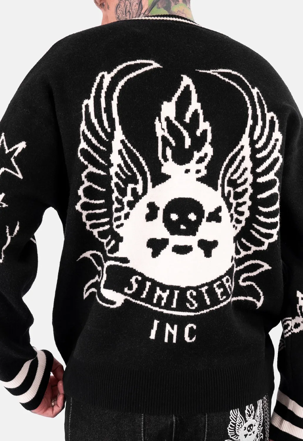 Soren Tattoo Jacquard Cardigan sold by Damaged Society product image thumbnail 5
