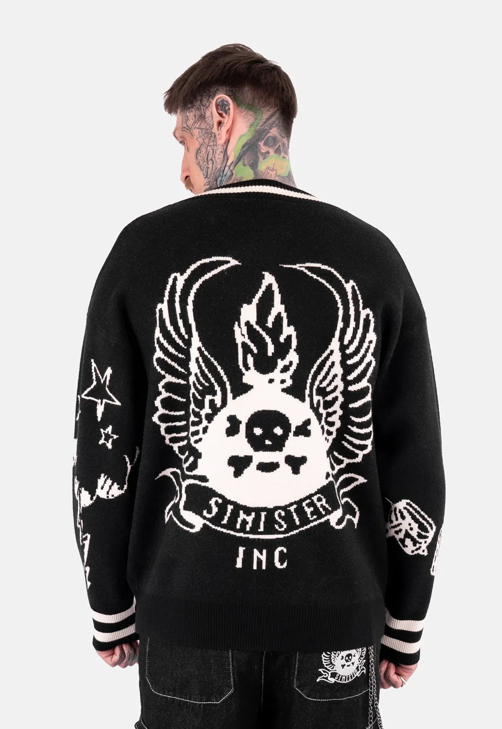 Soren Tattoo Jacquard Cardigan sold by Damaged Society product image thumbnail 2