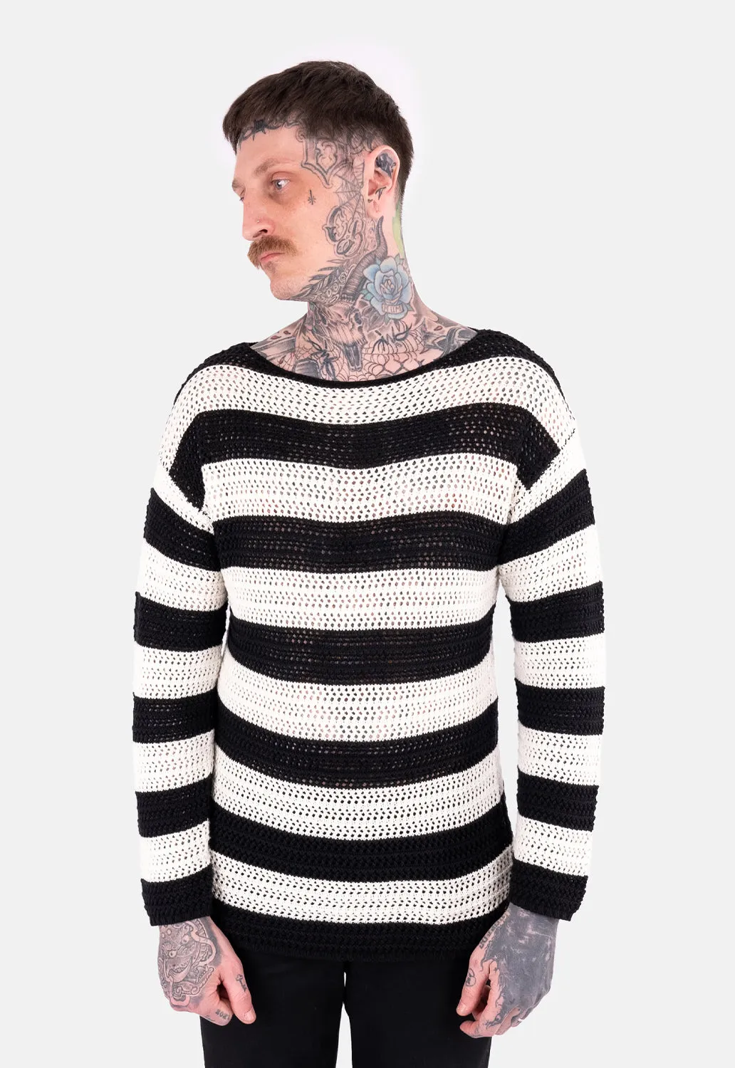 Dusty Striped Oversized Knit sold by Damaged Society