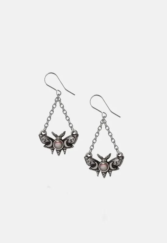 Lunar Moth Earrings made by Damaged Society