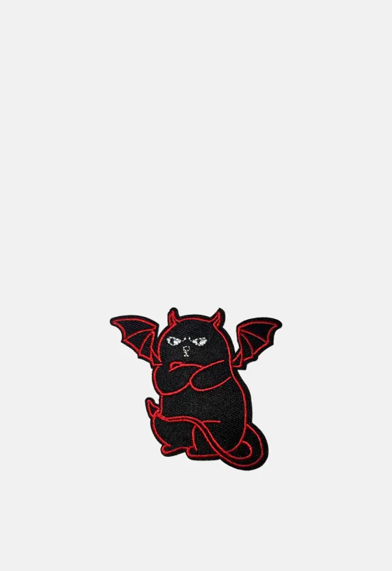 Grumpy Devil Cat Patch made by Damaged Society