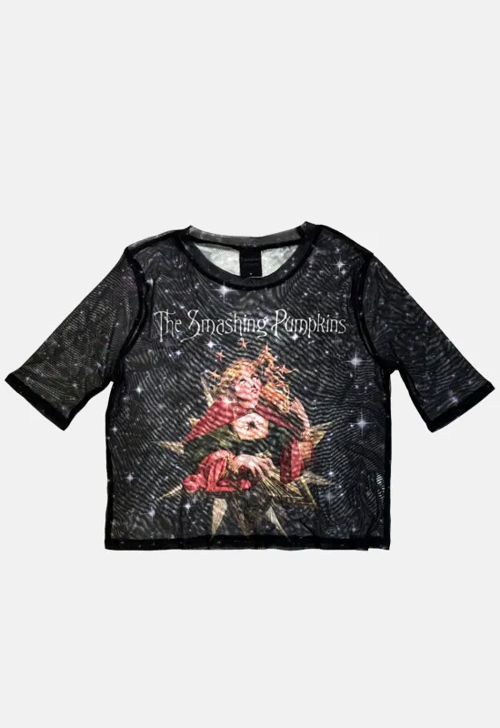 Mellon Collie Art 3 Mesh Crop Top made by Damaged Society