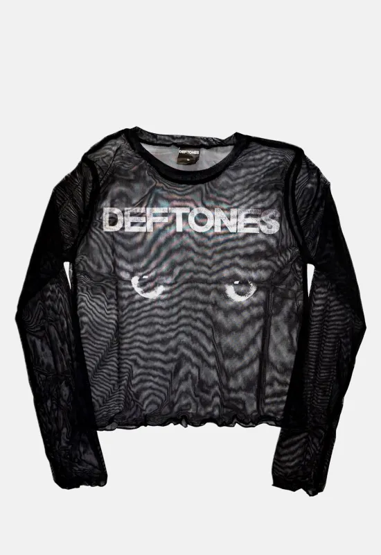 Sphynx Mesh Long Sleeved Crop Top made by Deftones