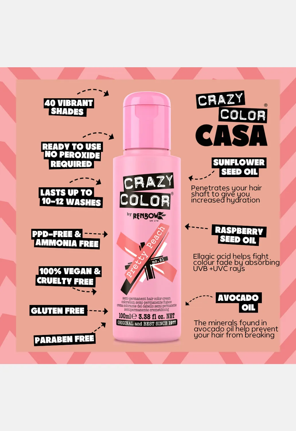 Pretty Peach Hair Dye sold by Damaged Society product image thumbnail 2