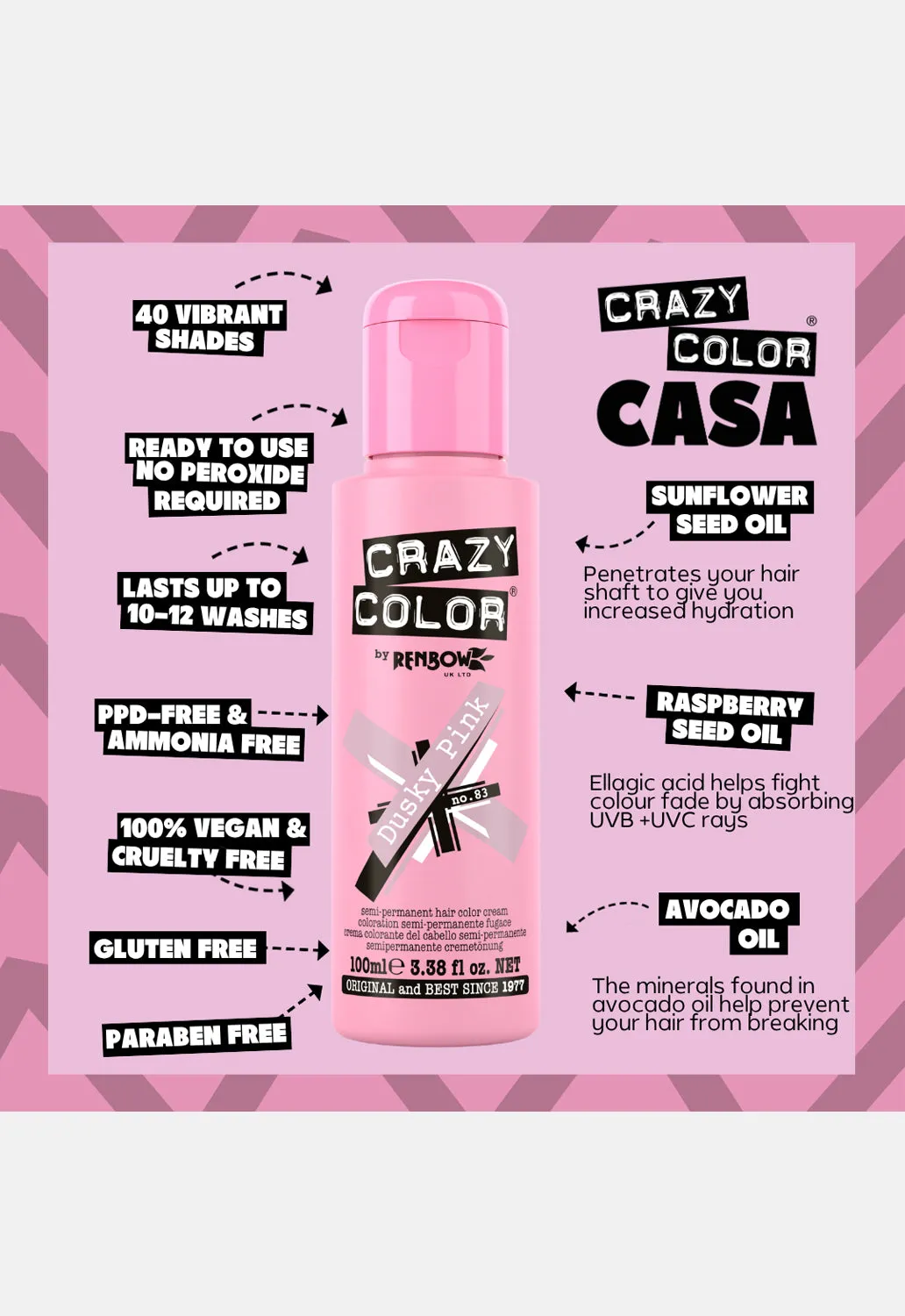 Dusky Pink Hair Dye sold by Damaged Society product image thumbnail 2