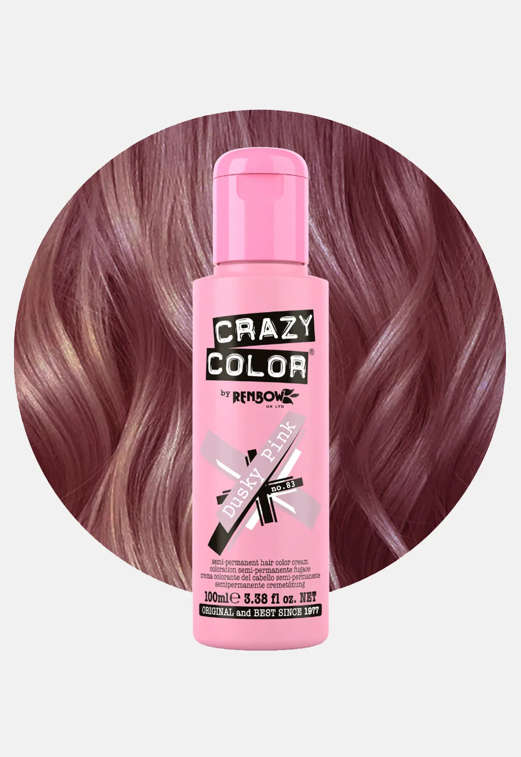 Dusky Pink Hair Dye sold by Damaged Society