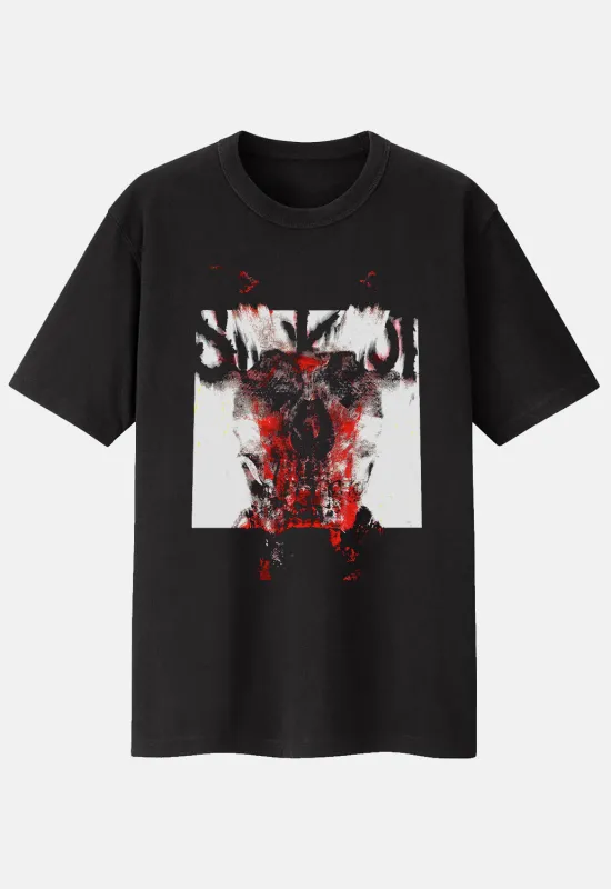 Devil Single Logo Blur T-Shirt made by Damaged Society