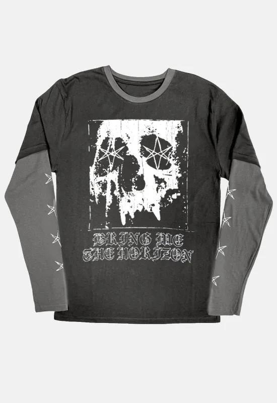 Oversized Skull Long Sleeved Top made by Damaged Society