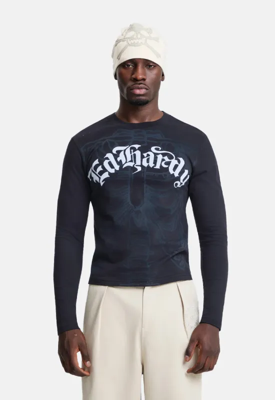 Gothic Skeleton Long Sleeved Top made by Ed Hardy