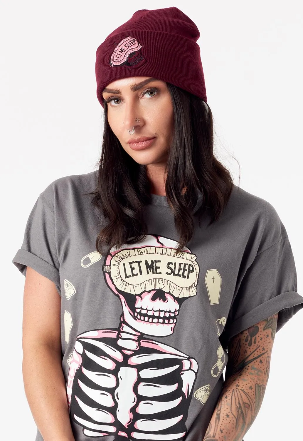 Do Not Disturb Beanie sold by Damaged Society product image thumbnail 2