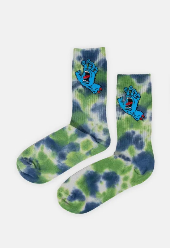 Screaming Hand Tie Dye Socks sold by Damaged Society