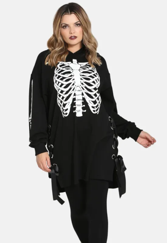 Skeleton Hoodie Dress sold by Damaged Society