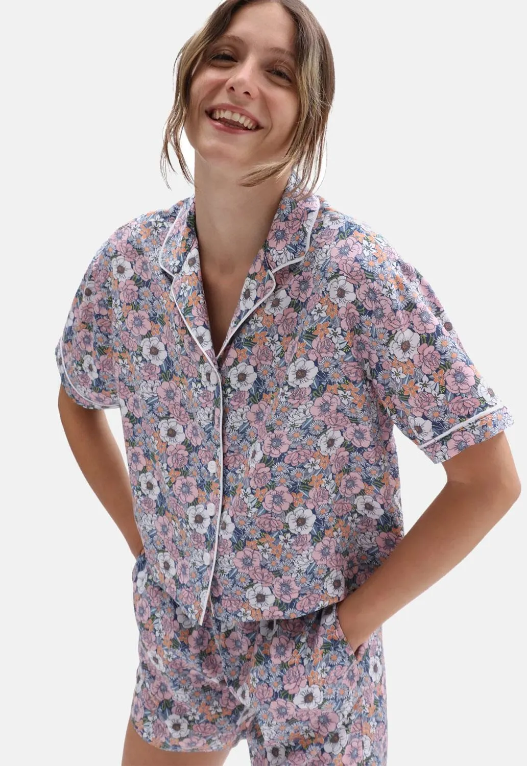 Retro Floral Button Up Blouse sold by Damaged Society