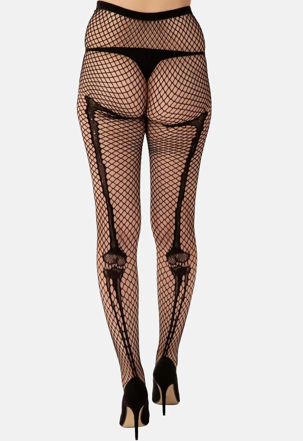 Skeleton Bone Net Tights sold by Damaged Society product image thumbnail 2
