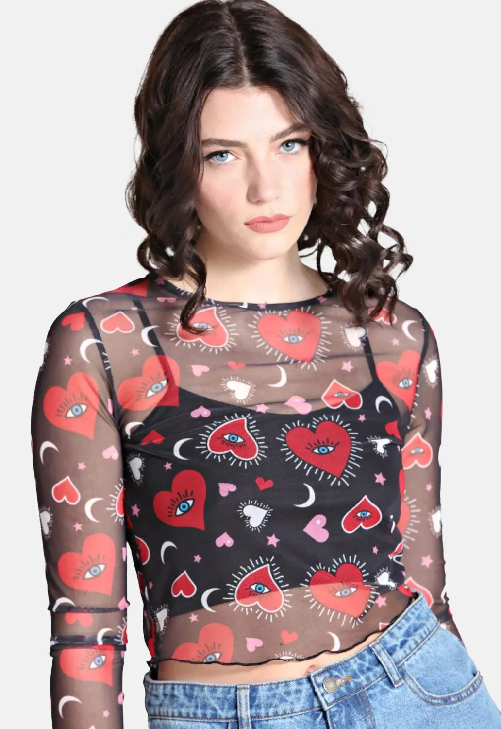 Kate Heart Mesh Top sold by Damaged Society product image thumbnail 2