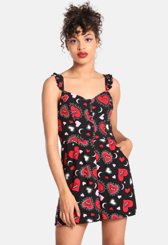 Kate Heart Playsuit sold by Damaged Society