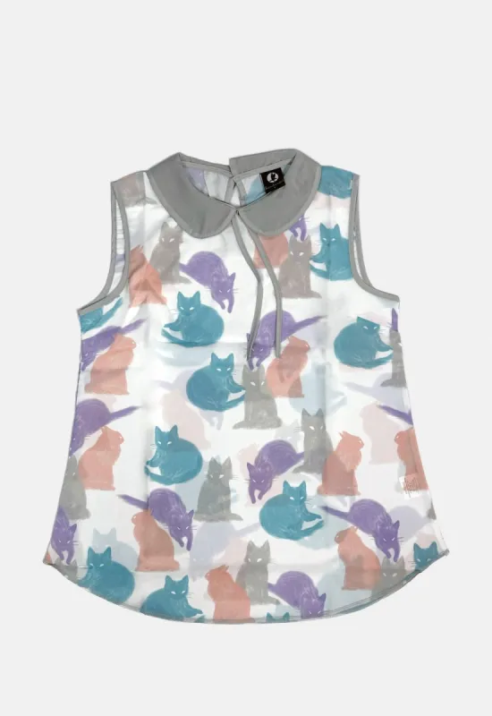 Feline Clouds Collar Tank sold by Damaged Society